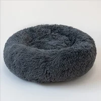 

Chinese factory best price long round Amazon selling large soft calming plush cozy dog cat bed