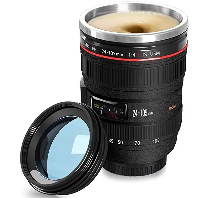 camera lens coffee mug