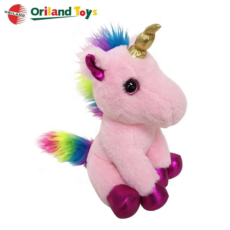 Assorted Big Glitter Eyes Cute Soft Stuffed Fluffy Plush Toy Animal Set