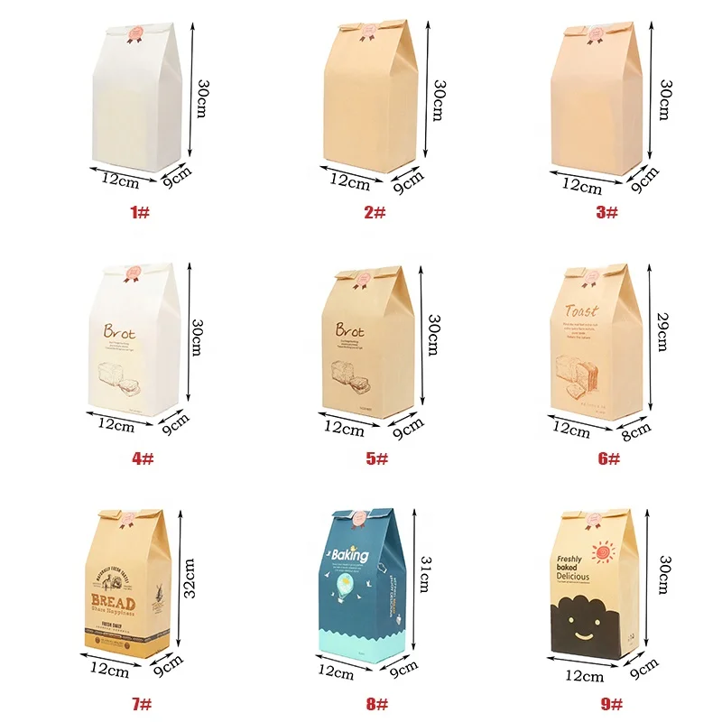 
Manufacture Direct Custom Bread Packaging Paper Bag with Clear Window 