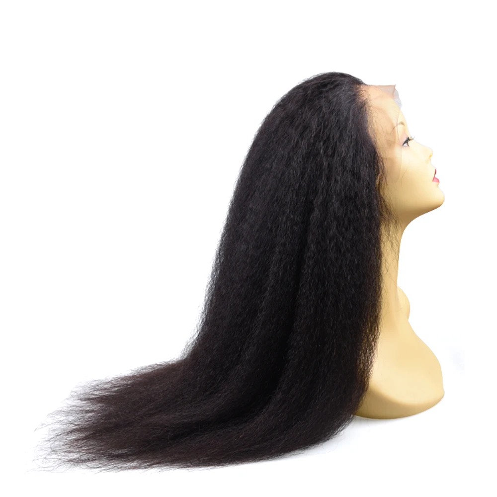 China HumanHair Factory Provide 100% Real Human Hair Wigs Natural Colour Long Style Kinky Straight Lace Front Wig