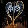 European Christmas Garden Street Decorative String Lighting 2D Pole Mounted Motif Lights With Snowflakes