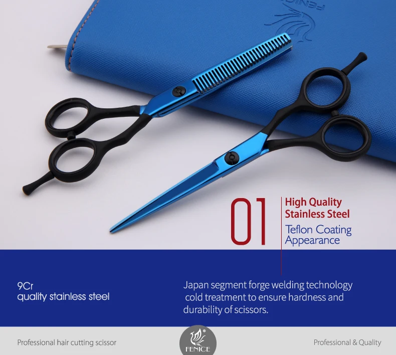 Hot sale new design 9cr steel barber professional hair cutting thinning scissors set