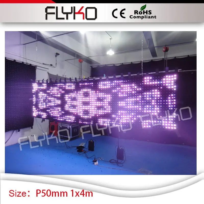 

4ft by 14ft P5cm PC controller DMX function led curtain rgb 3in1 leds