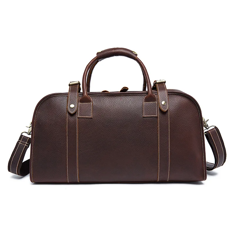 

China Manufacturer OEM ODE Custom Real Leather Weekend Duffle Bags Genuine Men Leather Travel Vintage Bag 1098, Coffee, drark coffee