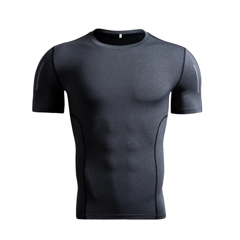 custom sportswear private label and logo short compression short with compression mens gym shirt