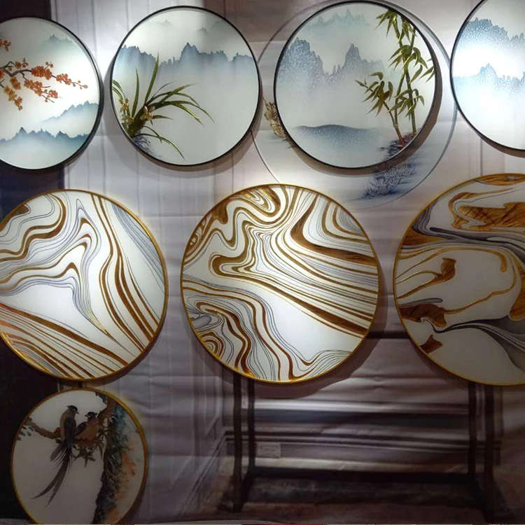 Modern Chinese Decor Wall Painting Art Glass Wall Hanging 3d Wall Art