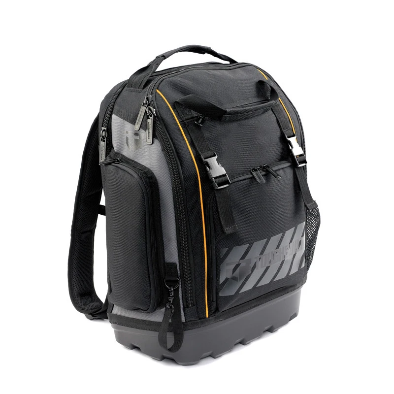 1680D Polyester Nylon Waterproof Custom Brand Factory OEM Heavy Duty Tool Backpack Electrician Networking Bag Black