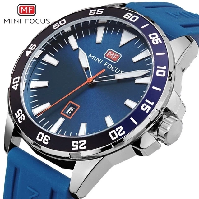 

MINI FOCUS MF 0020 G 30M Waterproof Watches Men Wrist Digital Quartz Watch Top Fashion Luxury Blue Silicone Quartz Wristwatches, 4-color