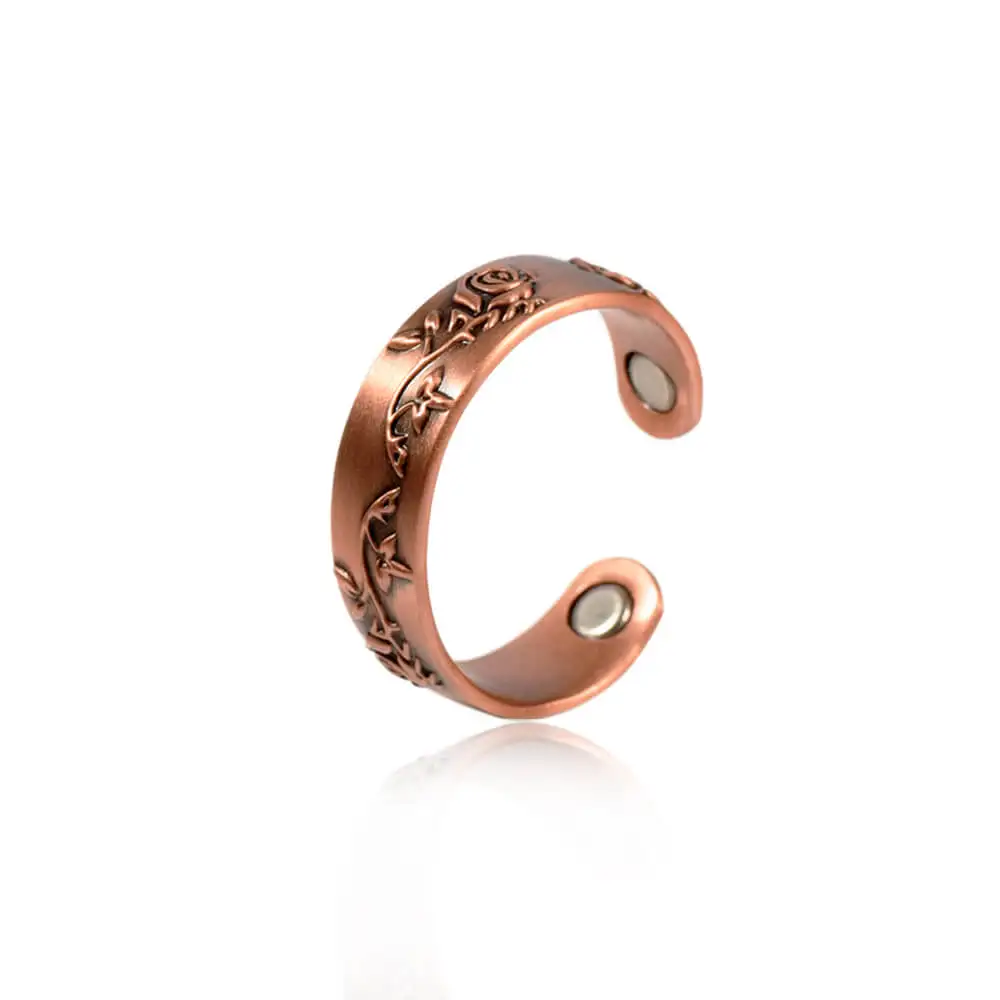 

Inox  Pure Solid Jewelry Antique Wholesale Magnetic Copper Ring For Woman