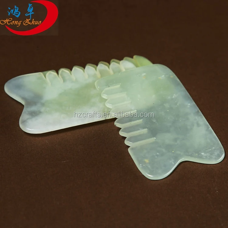 

Wholesale jade comb head massage jade stone comb jade comb