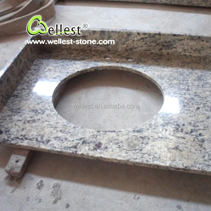 Factory Custom Size Beige Granite Countertop For Kitchen Bathroom