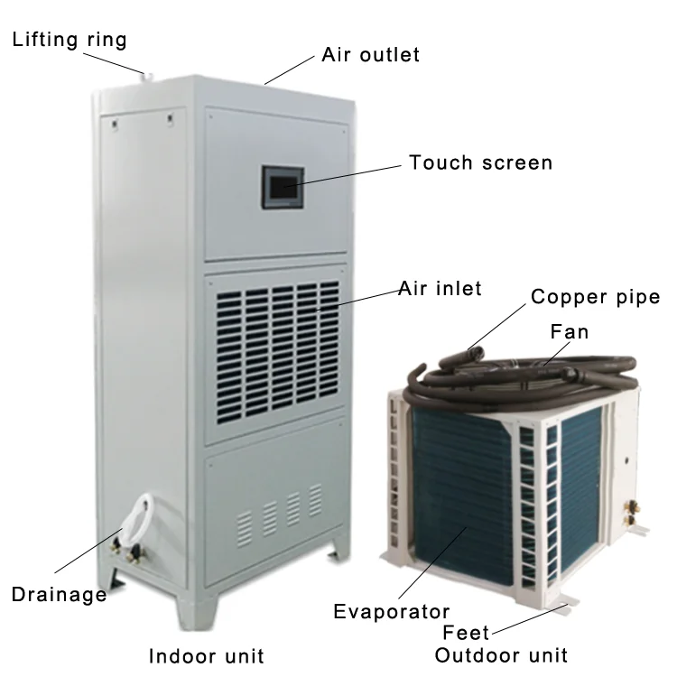 
air cleaning machine industrial dehumidifier with air handling unit 