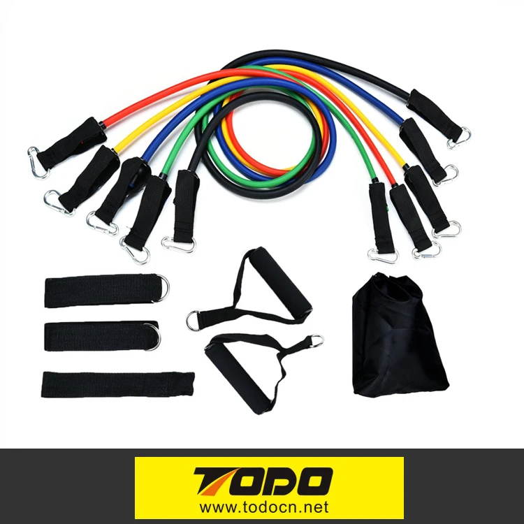 High Quality Latex Resistance Bands Set With Accessories And Safety