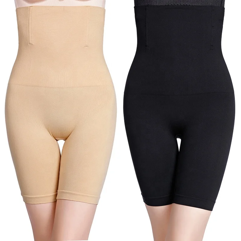 

Wholesale Women's Hi-Waist Control Tummy And Lady Thigh Body Shaper Panties, Apricot black