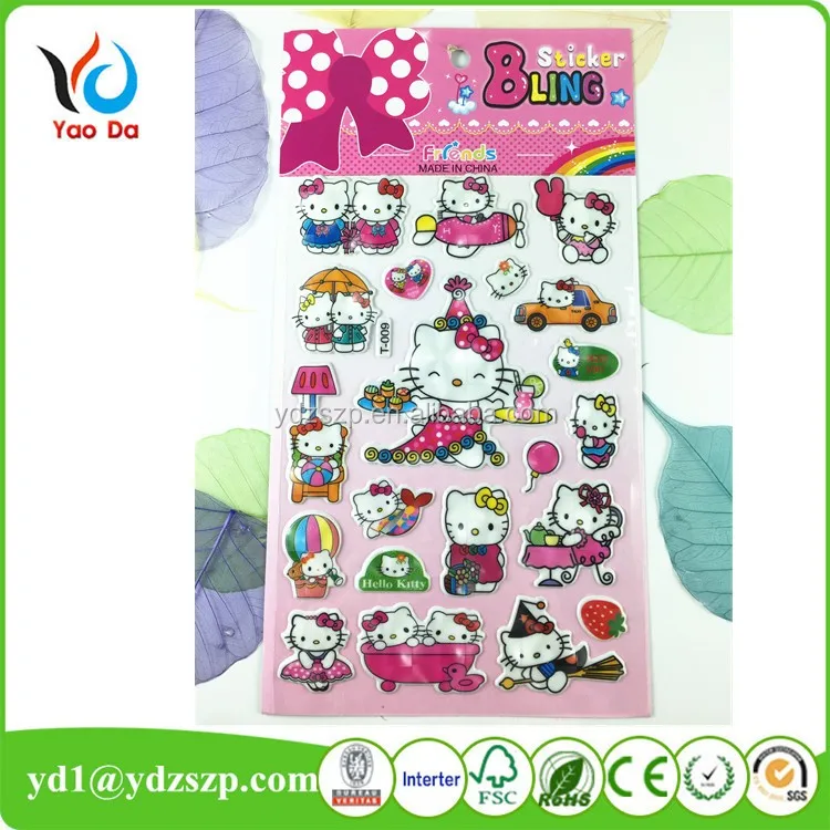 Fashion Hello Kitty Foam Sticker Cute Cartoon Kids 3d Puffy Sticker