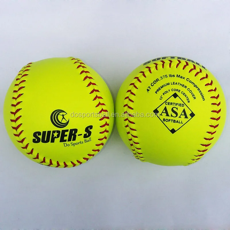 12 Inch Fastpitch Leather Softball With Poly Core.47,375 Lbs