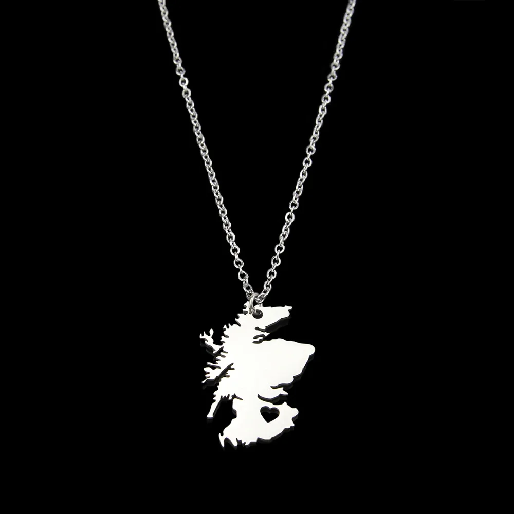 

Fashion Stainless steel Scotland map pendant necklace, As picture shows