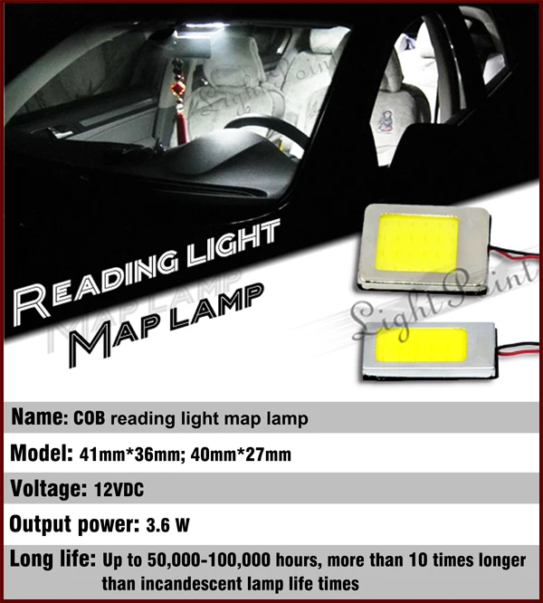 Tcart T10 Ba9s Cob 18led Smd Interior Bulb Dome Door Box Car Map