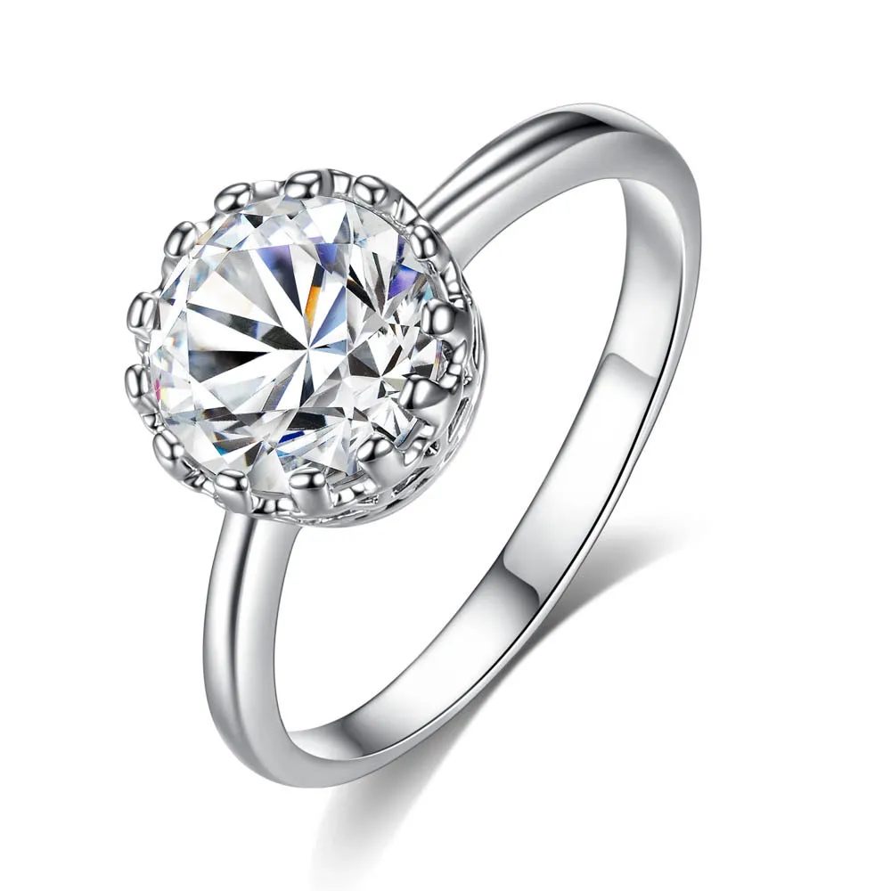

Free Shipping! High Quality Platinum Plated Jewelry Fashion Austrian Crystal Crown Ring for Women, N/a