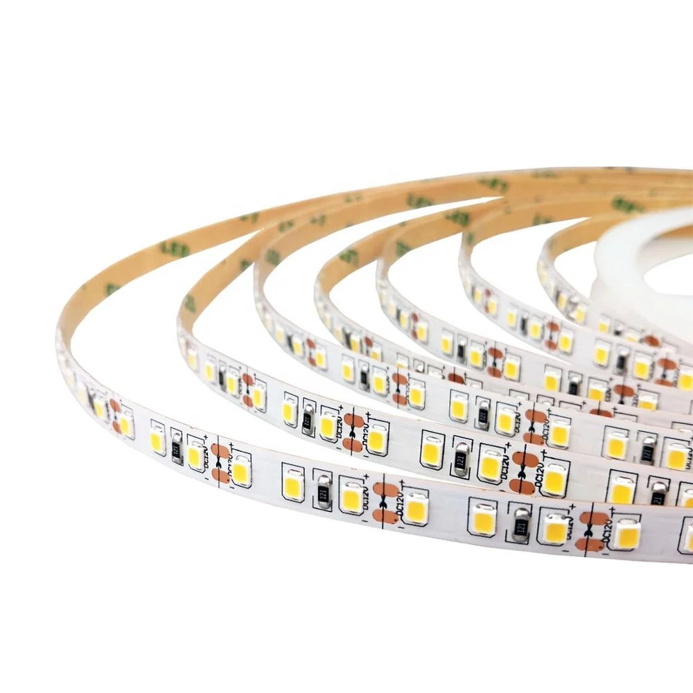 High lumen 8mm PCB 120led SMD white 12V led strip 2835 for led Aluminium profile