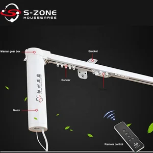 Image of 2m heavy duty electric motorized curtain track system with accessories in stock
