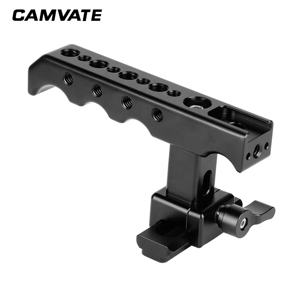

CAMVATE Quick Release NATO Top Cheese Handle With NATO Safety Rail For DSLR Camera Cage Rig, Black