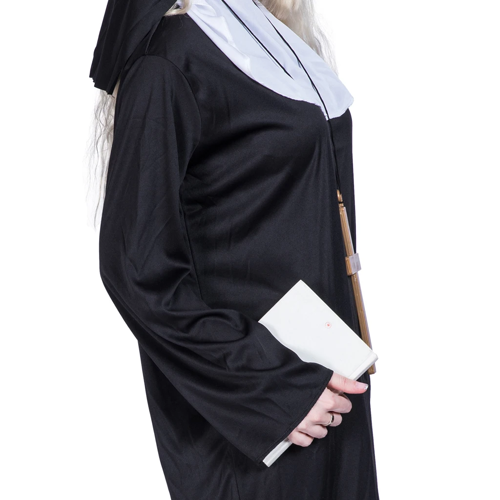 热卖万圣节性感修女角色扮演服装成人嘉年华服装为妇女