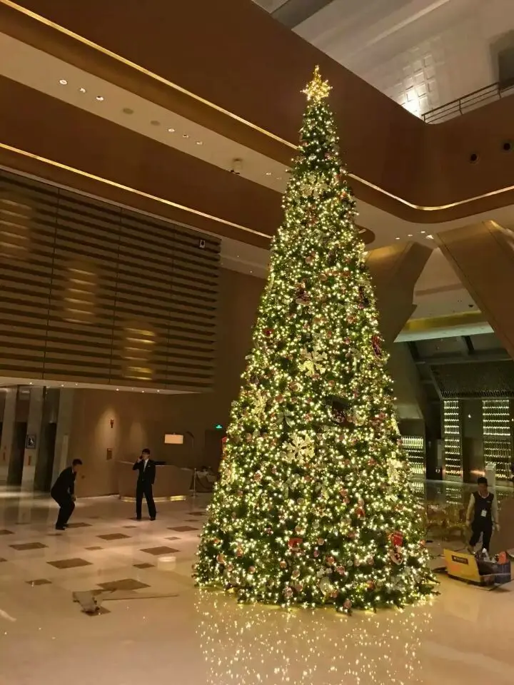 large artificial christmas tree