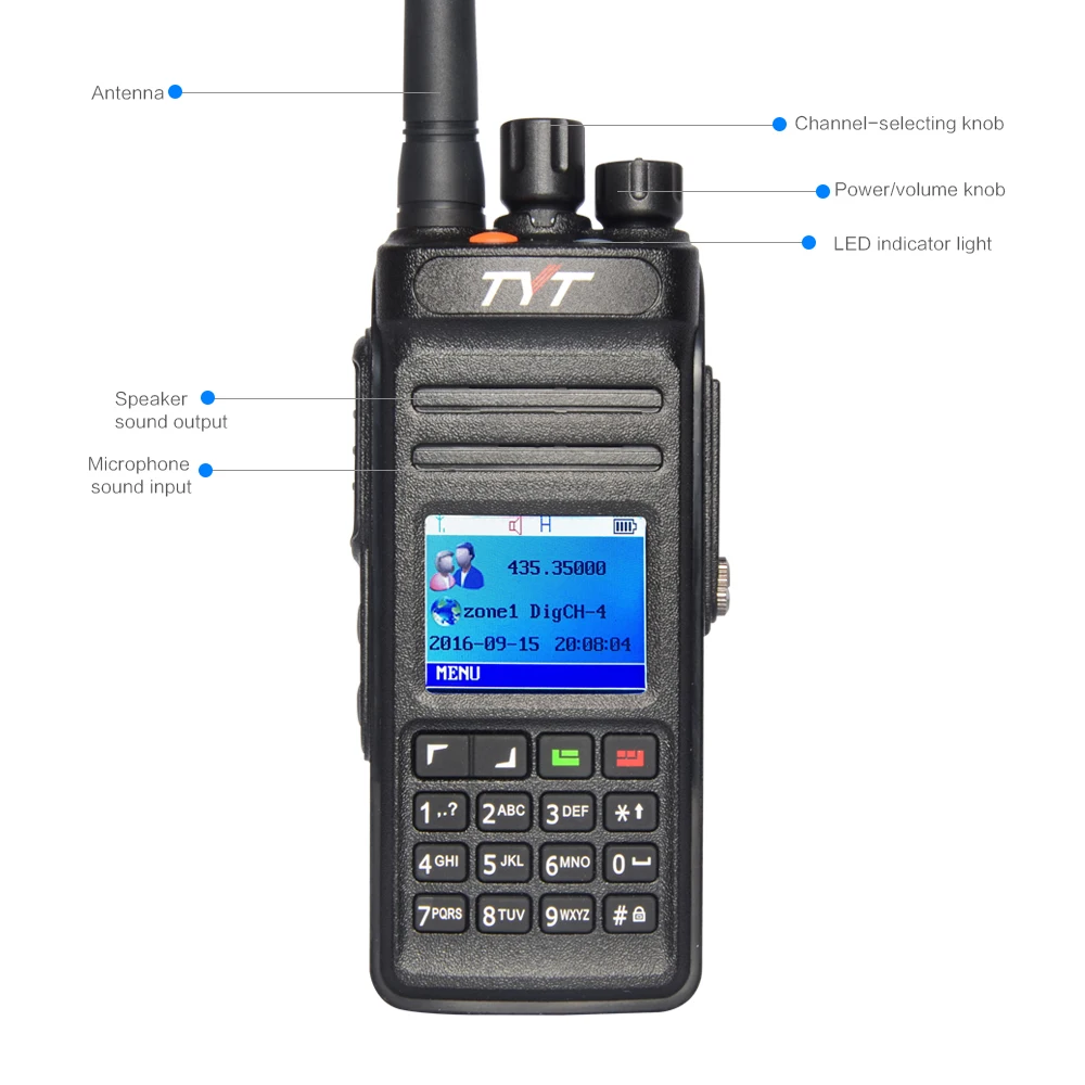 

IP67 Water proof GPS TYT MD-398 Digital DMR mobile radio dual band UHF/VHF