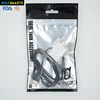 Custom logo black package cable plastic bag , foil laminated bag cell phone case packaging bag
