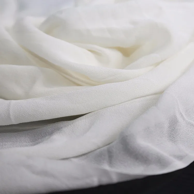 100% Pure Silk White Georgette 12mm 140cm Georgette Fabric In White ...