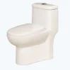 Henan White Super Swirling Dual Flush 1 Piece Watercloset WC Toilet with Strap 300mm, High Pressure Fitting and Oval PP Seat