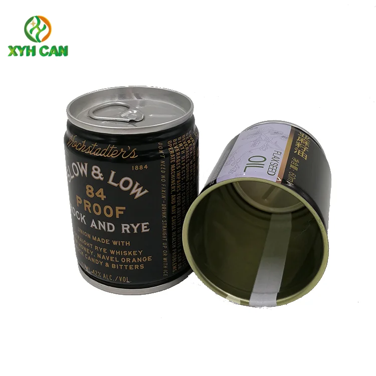 70-133mm Height multifunctional professional whiskey tin can packaging