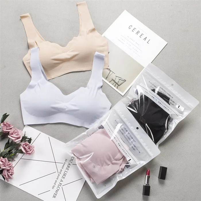 

Japanese Seamless Ice Silk Bralette Wireless Padded Sports Bra For Women, Picture