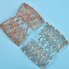 Wholesale Lady Fashion Electroplating Double Combs Hair Clip Magic Hair Combs Double Beaded Hair Accessories With Elastic