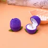 valentine's day rose flower shape velvet earring ring packing box
