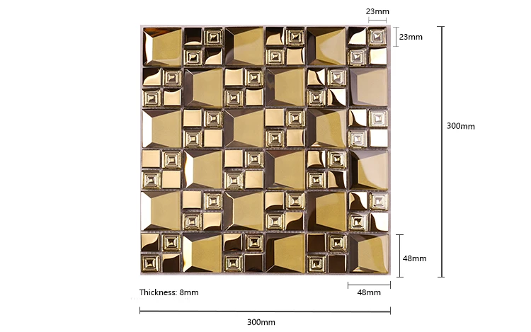 HDT04 Hot Bán Vát Mạ Điện Rose Gold Màu Gạch Mosaic Thủy Tinh