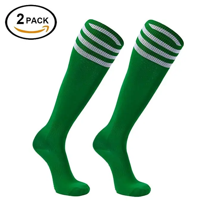 Soccer Socks FOOTPLUS Unisex Knee High Triple Stripe Football Socks 2/6/10 Pairs