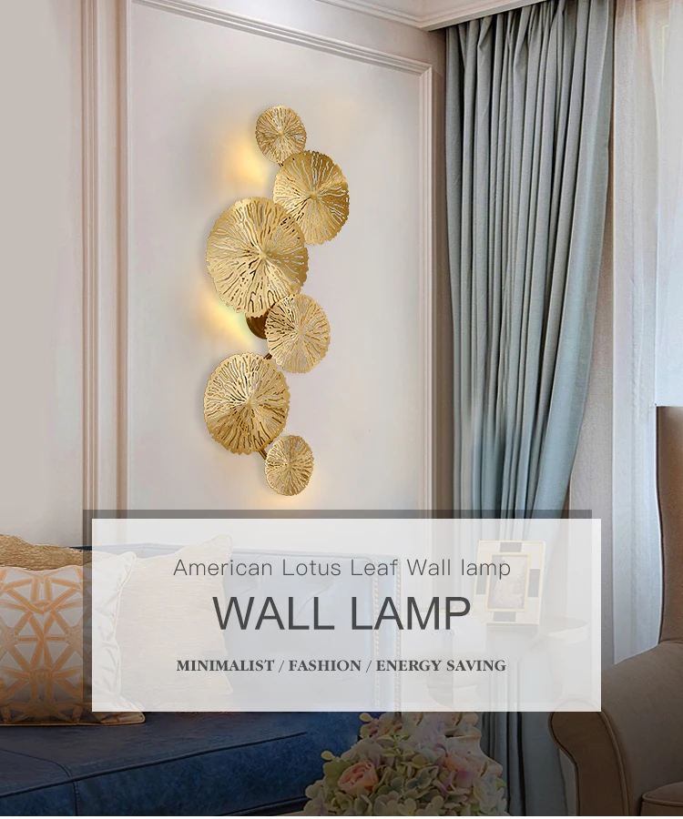 Antique Gold Finishing Brass copper Wall Lamp for Home Hotel Decoration