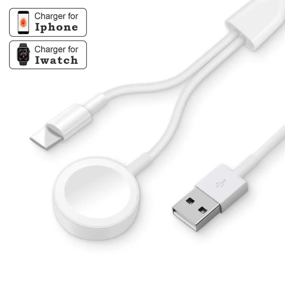 

2in1 wireless charging for Apple watch 8pin USB cable for iphone 5 6 7 8 X Xr Xs max USB cable