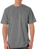 Classic heavyweight tshirt 100 cotton pocket tee custom mens drop shoulder t-shirt crew neck tees