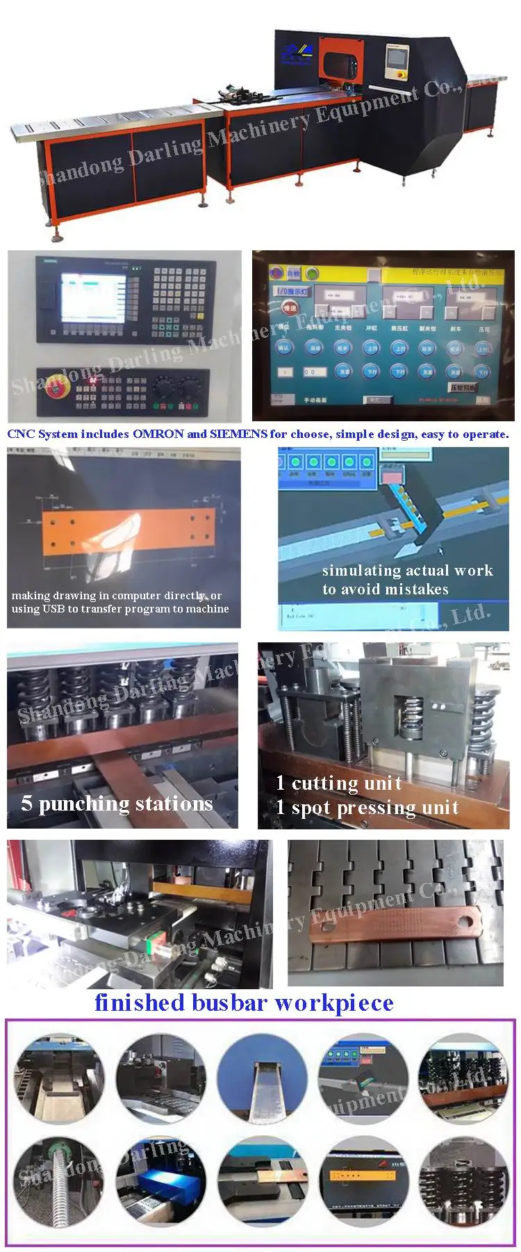 multi-functional DMCJX-502K CNC Busbar punching shearing machine