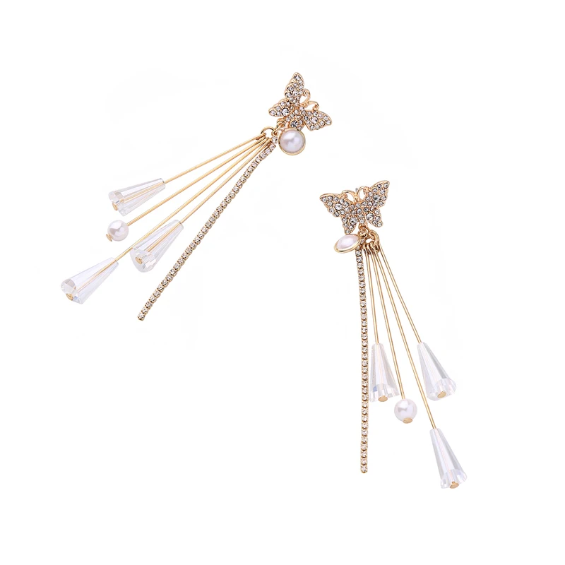 

ed01416c Butterfly Bar Dangle Crystal Earrings