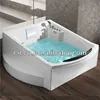 Acrylic Corner Drain Rectangular Alcove Massage Bathtub