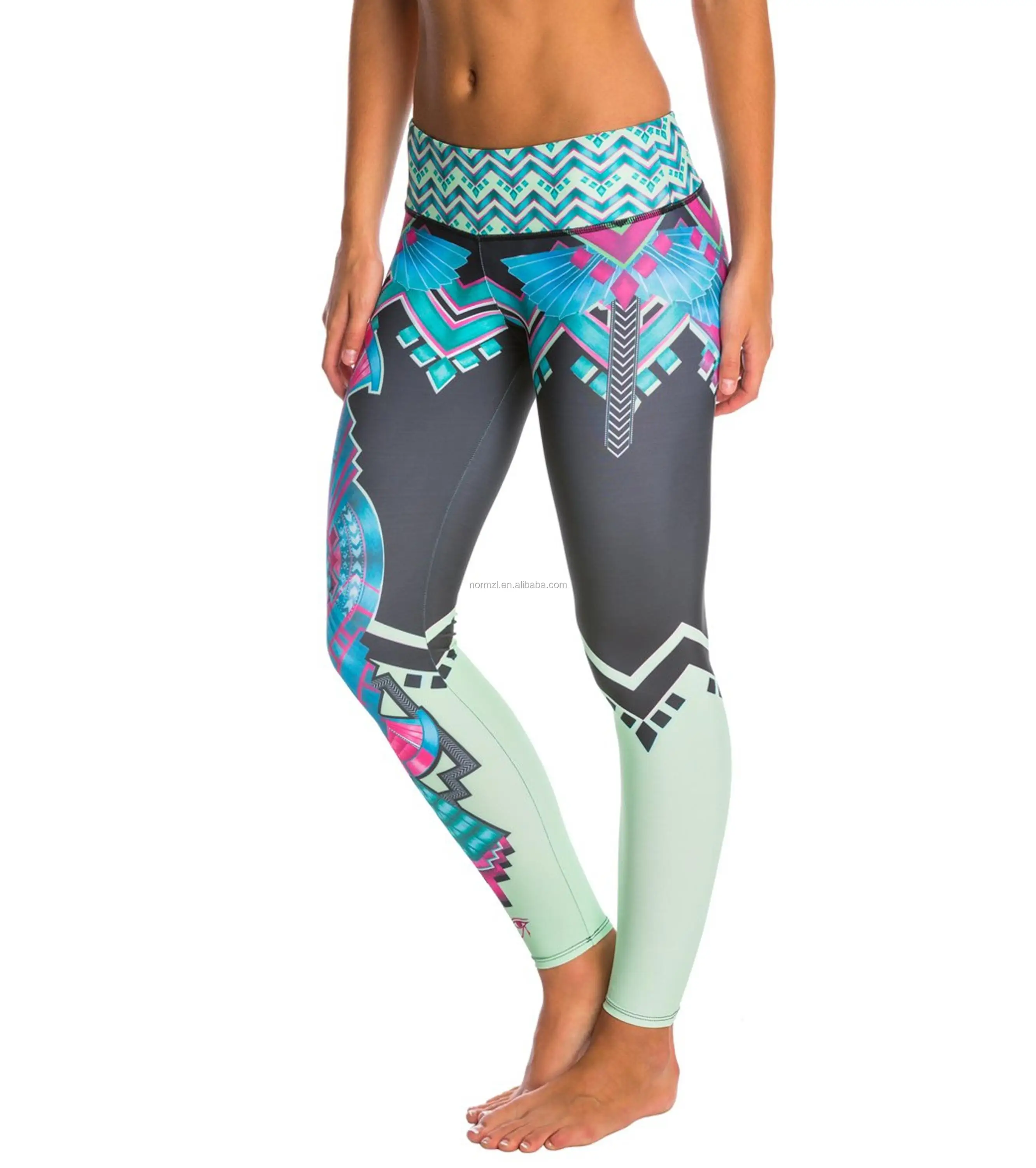 

Sublimation Print Women New Fitness Pants High Waist Mesh Tight Yoga Pants Quick Dry Breathable yoga active mesh sports legging, Customized colors