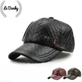 Back quickly fall and winter warm leather baseball cap mature men leisure outdoor sports golf cap