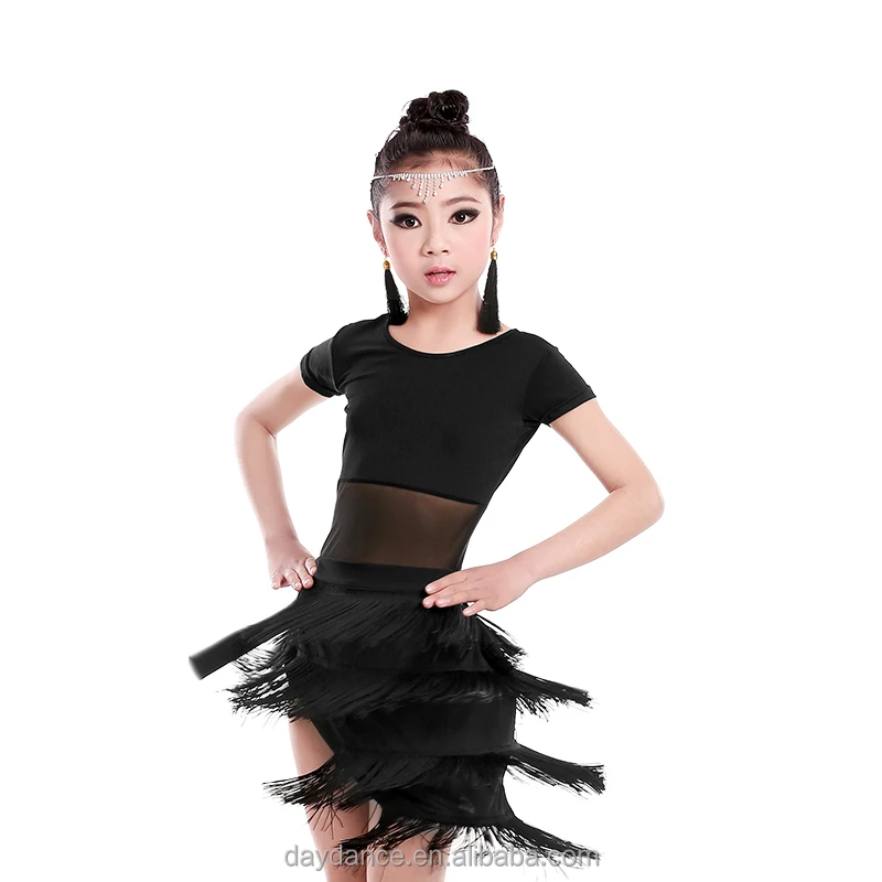 

Girls Black Fringed Latin Dance Dress