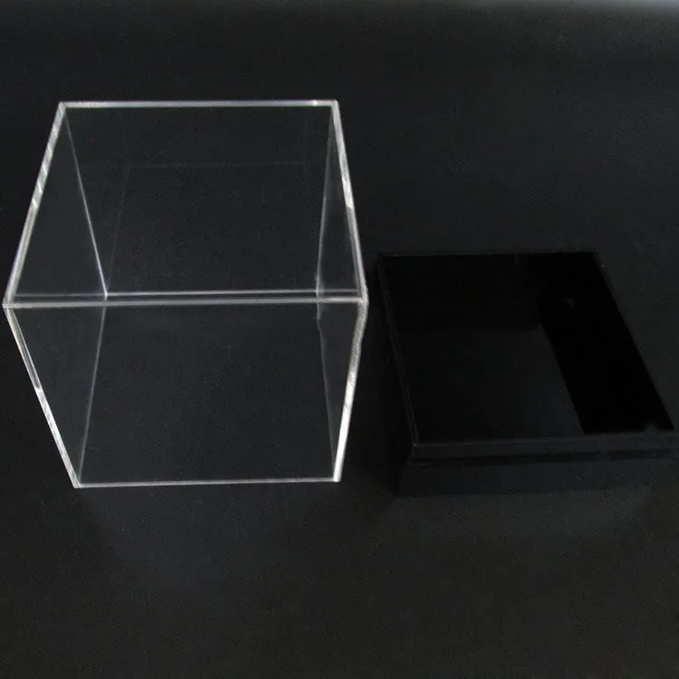 Cube Square Shape Clear Small Acrylic Display Boxes Transparent