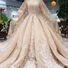 HTL296 luxury wedding dresses with wedding veil champagne bridal gowns add lining for muslim Anniversary discount Suknia slubna